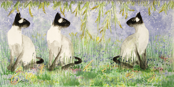 Cat Kins (w/c on paper)