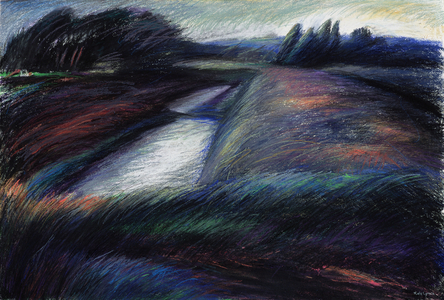Peat Beds, Shapwick Moor (pastel on paper)