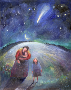 Mother and Child (pastel on paper)
