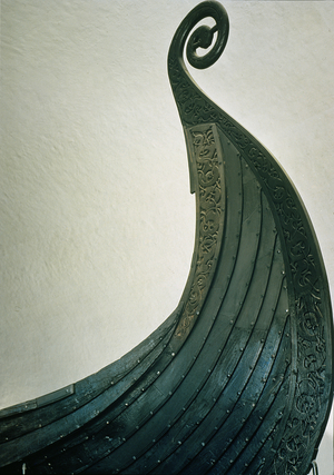 Detail of the prow of the Gokstad Viking longship (wood)