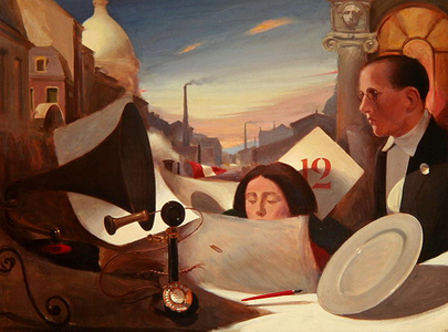 Message in Three Languages, 1992 (oil on canvas) (see 278136 for small version)