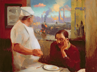 The Station Restaurant, 2004 (oil on board)