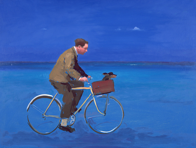 Cyclist, 2005 (oil on board)