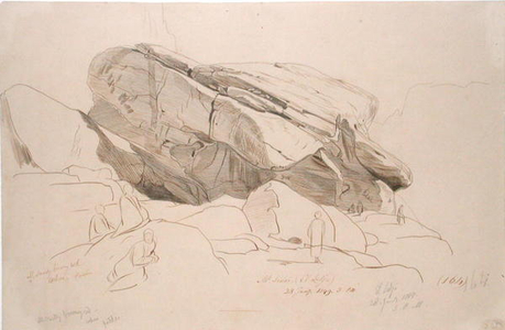 Study of Mount Sinai, 1849 (pencil, pen & ink)