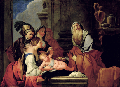 The Blind Prophet Tiresias with the Baby Narcissus, after 1666 (oil on canvas)
