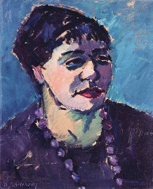Portrait of Mrs Epstein (oil on cardboard)