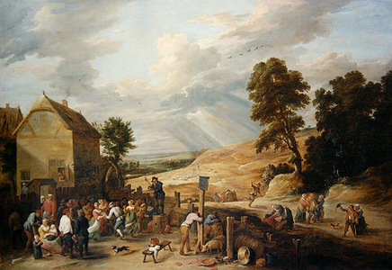 Country Dance before an Inn (oil on canvas)