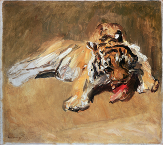 Feeding Tiger, 1901 (oil on canvas)