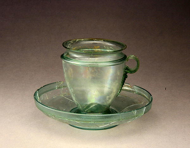 Cup and saucer, c.50-100 AD (glass)
