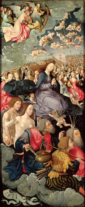 Left wing of Triptych with Adoration of the Trinity, 1523 (oil on panel) (see 242037, 242039, 242040)