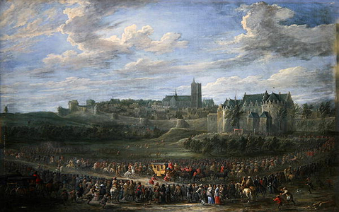 Entrance of a Princess into  Brussels (oil on canvas)
