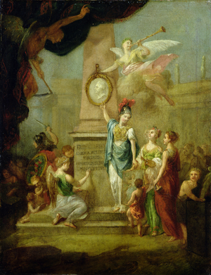 Allegory representing the foundation of the Kassel Academy of Art, c.1778 (oil on canvas)
