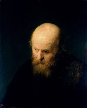 Head of a Bald, Old Man, 1632 (oil on panel)