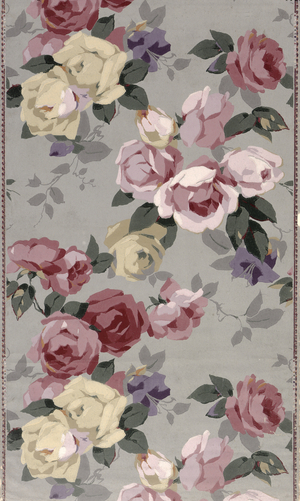 Rose wallpaper design by Ludwig Raubenheimer, produced by H. Stranven, Bonn c.1925 (wallpaper)
