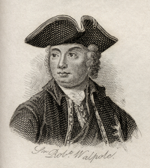 Robert Walpole, 1st Earl of Orford, from 'Crabb's Historical Dictionary', published 1825 (litho)
