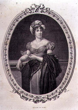 Portrait of Madame de Stael (1766-1817) engraved by John Quartley (engraving)