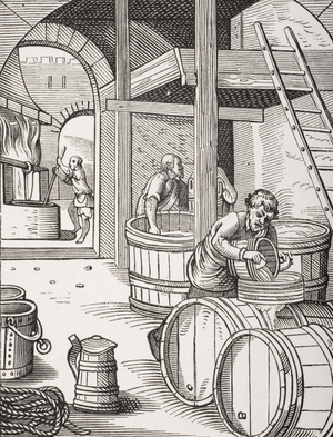 The Brewer, after a 16th century illustration drawn and engraved by Jost Amman (1539-91) from 'Le Moyen Age et La Renaissance' by Paul Lacroix (1806-84) published 1847 (litho)