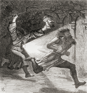 Illustration after J. Tenniel for the poem 'The Ingoldsby Penance', from 'The Ingoldsby Legends or Mirth and Marvels', by Thomas Ingoldsby, published in 1865 (litho)