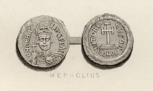 Coin from the time of Heraclius (engraving)
