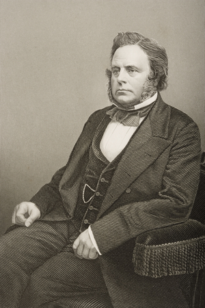 John Bright (1811-89) engraved by D.J. Pound from a photograph, from 'The Drawing-Room of Eminent Personages, Volume 2', published in London, 1860 (engraving)