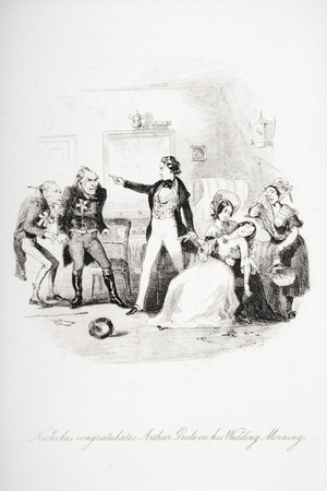 Illustration for Charles Dickens' Nicholas Nickleby, 1839 (lithograph)