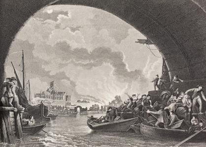 The Great Fire of London, 1666, from 'Gallery of Historical Portraits', published c.1880 (litho)