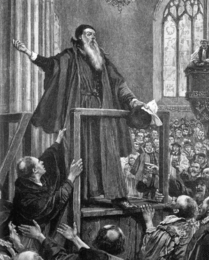 Thomas Cranmer (1489-1556) Preaching (engraving)