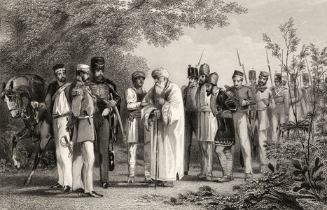 Capture of the King of Delhi by Captain Hodson, from 'The History of the Indian Mutiny' published in 1858 (engraving)