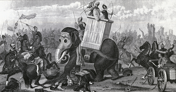 War Elephants in Combat (engraving)