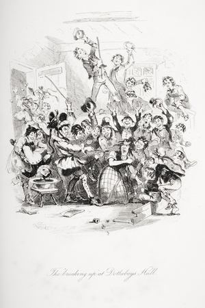 Illustration for Charles Dickens' Nicholas Nickleby, 1839 (lithograph)