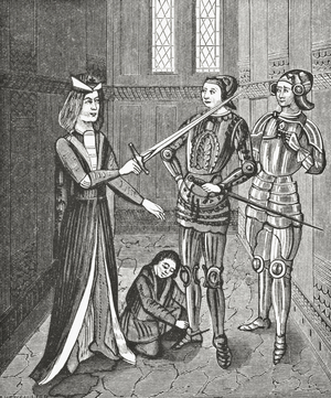 The Arming of a Knight, 1878 (litho)