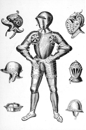 Armour and Helmets of the 15th century (engraving)