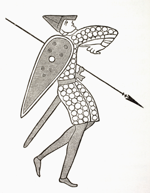 A Norman Spearman from the Army of William the Conqueror, 1873 (litho)
