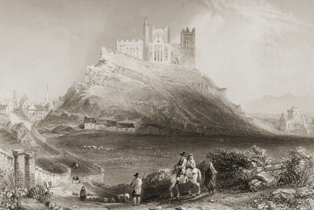 The Rock of Cashel, County Tipperary, Ireland. from 'Scenery and Antiquities of Ireland' by George Virtue, 1860s (engraving)