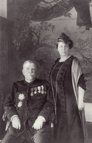 General Joffre and his wife Madame Joffre, from 'The Illustrated War News', published in 1915 (litho)