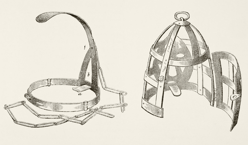 Scolds bridles, probably dating from 17th century, from 'The National and Domestic History of England' by William Hickman Smith Aubrey (1858-1916) published London, c.1890 (litho)