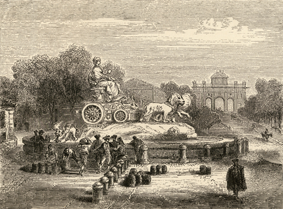 Fountain of Cibeles, Madrid, illustration from 'Spanish Pictures' by the Rev. Samuel Manning (engraving)