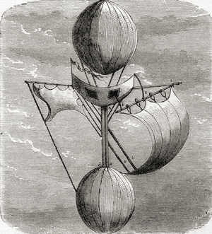 Lana's Flying Machine, from 'Wonderful Balloon Ascents or the Conquest of the Skies', by Fulgence Marion, published in c.1870 (litho)