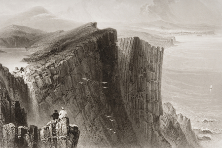Fairhead, County Antrim, Northern Ireland, from 'Scenery and Antiquities of Ireland' by George Virtue, 1860s (engraving)