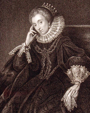 Portrait of Lucy Harrington, Countess of Bedford (c.1581-1627), from 'Lodge's British Portraits', 1823 (litho)