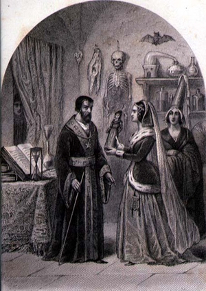 A Client Visits a Sorcerer, engraved by Philibert Langlois (fl.c.1834-9) (engraving)