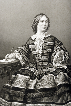 Miss Amy Sedgwick (1830-97) engraved by D.J. Pound from a photograph, from 'The Drawing-Room of Eminent Personages, Volume 2', published in London, 1860 (engraving)