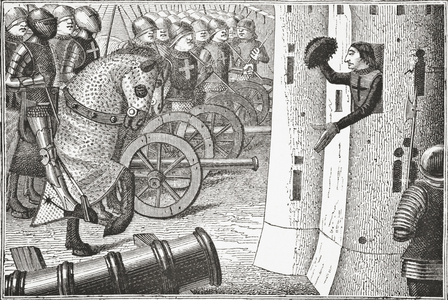 How Jean, Duke of Alencon, took the said Town of Alencon, illustration from 'Science and Literature in the Middle Ages' by Paul Lacroix, 1878 (litho)
