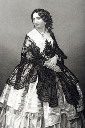 Miss Arabella Goddard (1836-1922) engraved by D.J. Pound from a photograph, from 'The Drawing-Room of Eminent Personages, Volume 2', published in London, 1860 (engraving)
