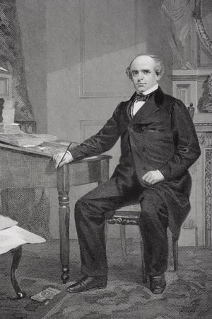 Portrait of Salmon Portland Chase (1808-73) (litho)