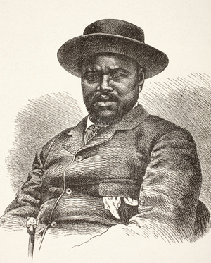 Cetshwayo kaMpande, from 'Afrika, dets Opdagelse, Erobring og Kolonisation', published 1901 in Copenhagen (litho)