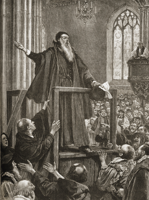 Thomas Cranmer's (1489-1556) last testimony (engraving)