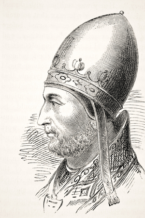 Pope Adrian IV, from 'The National and Domestic History of England' by William Aubrey, published in London, c.1890 (engraving)