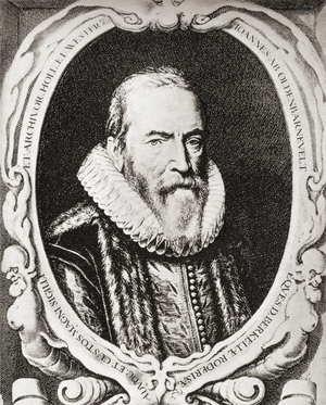 Johan van Oldenbarnevelt, from 'Geschiedenis van Nederland', published 1936 (litho)