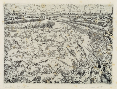 The Battle of the Golden Spurs, 1895 (copper engraving)